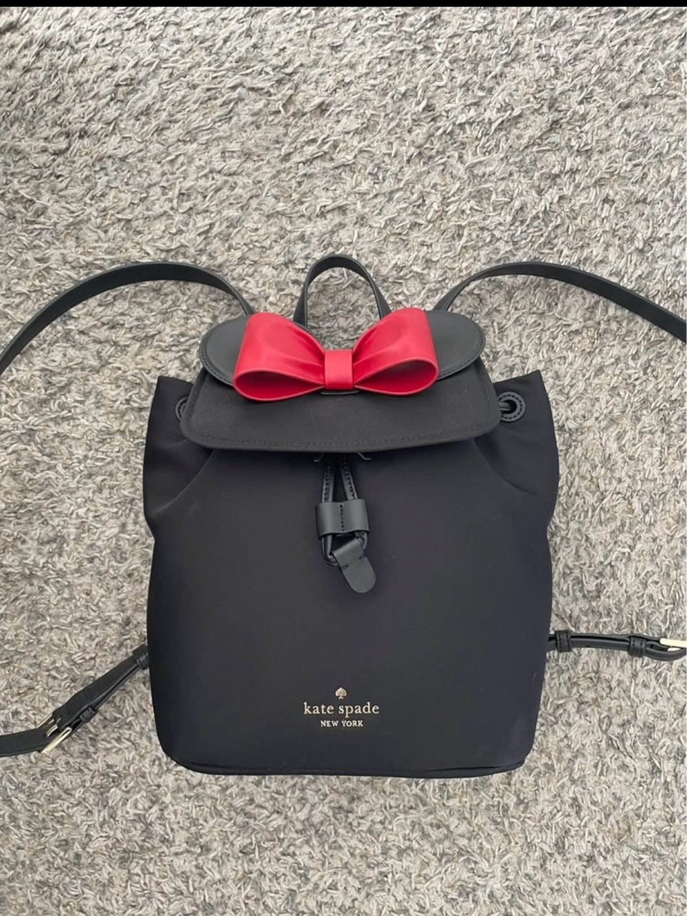 kate spade Black Backpack with Red Bow Accent